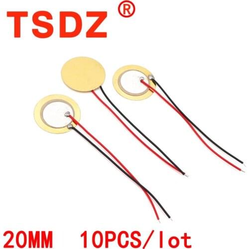 10 Pcs Piezoelectric Piezo Ceramic Wafer Plate Buzzer Loudspeaker Dia 20mm For Arduino Diy Electro Line Length 60 MM