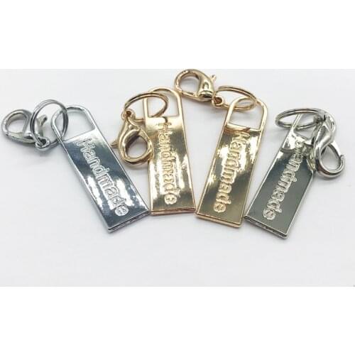 2pcs Hand Made Metal Hang Tags for Clothing Brand Logo Swing Metal Tag for Needlework Decoration for Gift Handmade Metal Labels