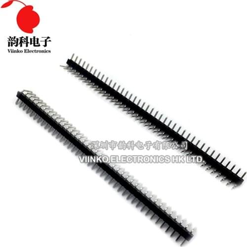 200pcs 2mm 40 Pin Male Single Row Pin Header Strip pin header Right Angle