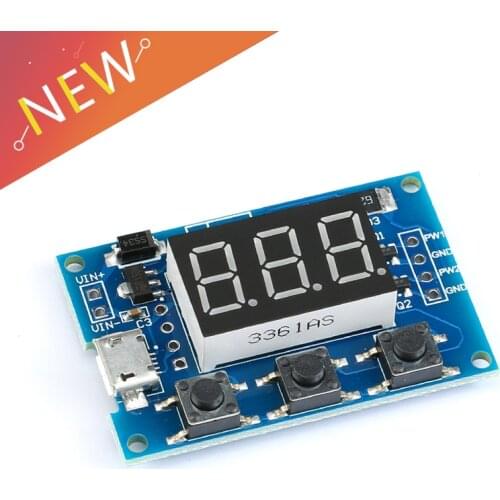 5Pcs Micro USB DC 2CH Adjustable PWM Signal Generator Duty Cycle Pulse Frequency Module Digital LED Display Tube DC 5V 12V 24V