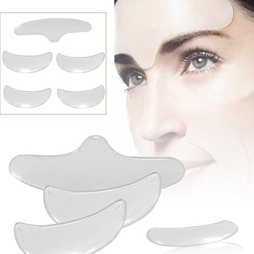 Shellhard 5pcs Anti Wrinkle Eye Face Pads Reusable Face Lifting Silicone Overnight Anti-aging Eliminate Prevent Face Wrinkle