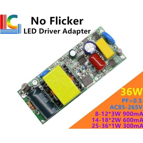 No flicker LED Driver adapter 12*3W 18*2W 36*1W 300mA 400mA 500mA 600mA 700mA 800mA 900mA LED Transformer LED Bulb Power Supply