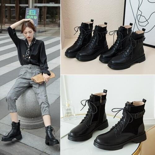 Boots Women Round Toe Ankle Boots for Women Short Plush Winter Shoes Women Botas Mujer