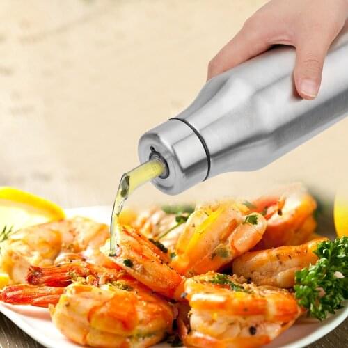 750ml Oil Can Durable Stainless Steel Vinegar Oil Olive Dispenser Bottle Pot Leakproof kitchen Supplies Gravy Boat