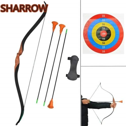 Childrens Wooden Recurve Bow Kids Archery Toy Bow and Arrow Set for Children Youth and Beginner Indoor Or Outdoor Shooting Play