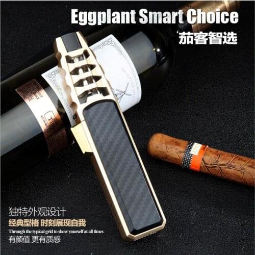 ZB-588 Long Lighter Inflatable Cigar Tool One Button Press Ignition Outside Kitchen Accessories Business Gift Gas Lighter
