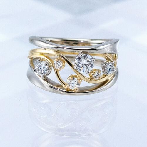 Two-tone Finger Ring Wedding Classic Zircon Tiny Knuckle Men Ring Band Shiny Crystal Stone Supreme Artcraft Female Q4P789