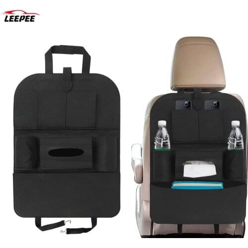Felt Phone Tissue Drink Storage Bag Universal Car Organizer Car Accessories Car Back Seat Storage Bag Multi Pockets