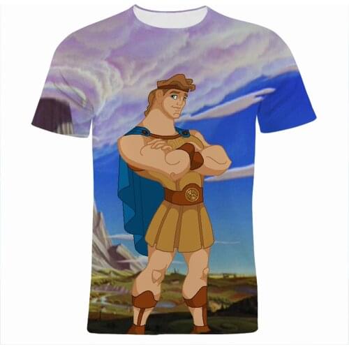 Hercules Disney Movie 3D Print Men T Shirt Summer Cartoon Anime Children Tee Shirt Fashion Oversized Women Clothing