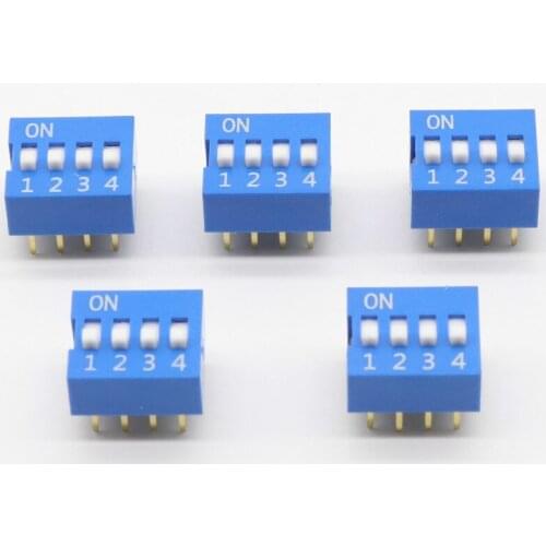 IMC Hot 10 Pcs 2 Row 8 Pin 4P Positions 2.54mm Pitch DIP Switch Blue