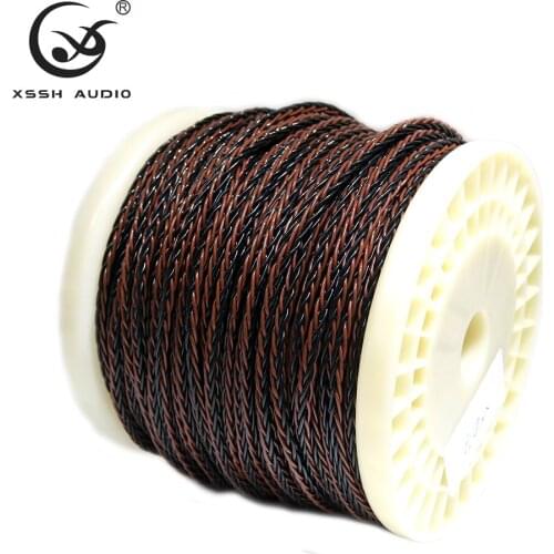 Shield Headphone Earphone Wire Cord Cable HIFI Audio Brown Black 8 Core OFC Pure Copper Silk Aux 2.5mm 3.5mm 4.4mm Jack Cables