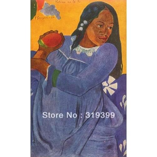 Paul Gauguin Oil Painting Reproduction on Linen canvas, Woman with Mango ,Free DHL Shipping,Museum Quality,100%handmade