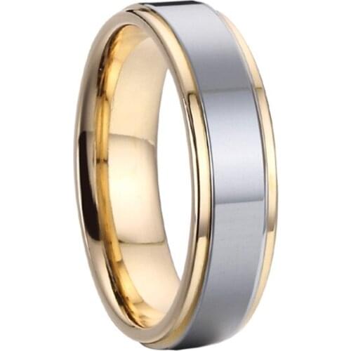 Classic Alliances Glossy marriage Wedding Rings for Couples 4mm/5mm men and women gift stainless steel jewelry gold color