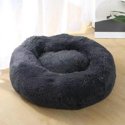 Round Dog Bed long plush Dog Kennel Washable Cat House Soft Cotton Mats Sofa For small large Dog Chihuahua Dog Basket pet bed