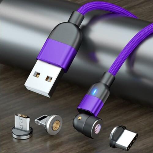 5 PIN Phone USB Cables 3A magnetic fast Charging cable data cable free rotate connector usb cord type C charger usb c cable