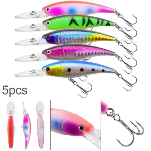 Minnow Lures 5pcs 9cm 7g Minnow Fishing Lure Kit Floating Lure Pesca Jig Fishing Hook Built in Steel Ball