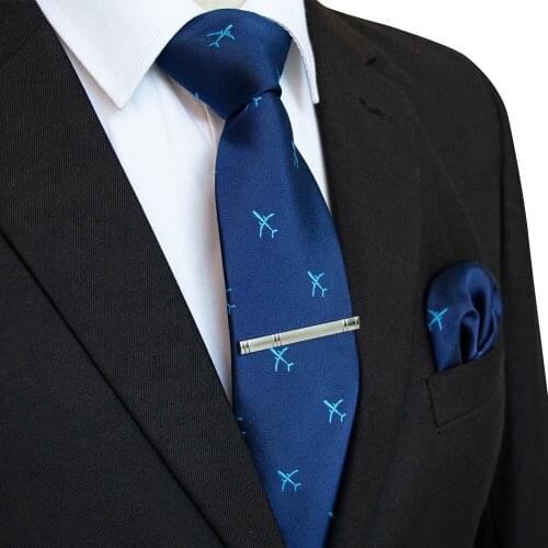 Fashion Mens Ties Square pocket Set 8cm Dinosaur Pattern Tie red Silk Gravata Jacquard Woven Necktie Wedding Business accessorie