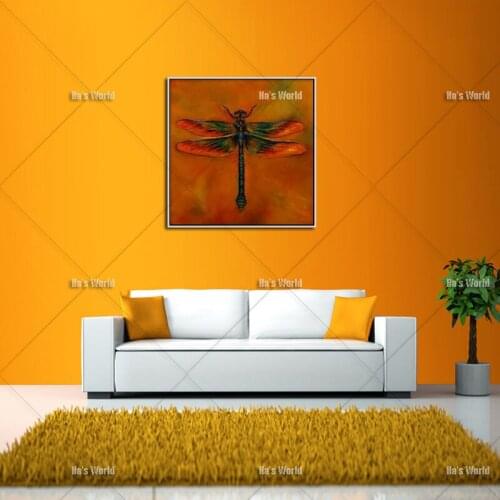 Fashion Design High Quality Handmade Unique Abstract Dragonfly Oil Painting On Canvas Hand-painted Dragonfly Acrylic Painting