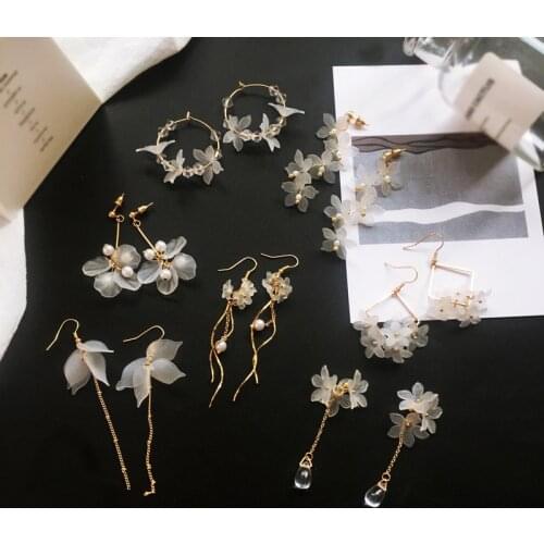 2019 New flower handmade bohemia boho earrings women fashion long hanging earrings crystal female wedding earings party jewelry
