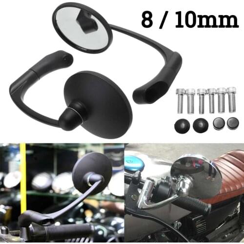 New Motorcycle Rearview Side Mirror with 8/10mm Screws Universal Round Retro Modified Motorbike Cafe Racer Rear view Mirrors