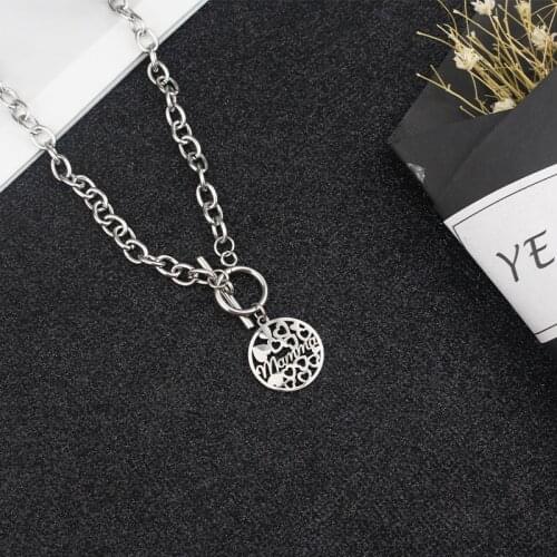 Mama stainless steel necklace pendant, personalized custom name, mothers day gift, jewelry gift fashion personality