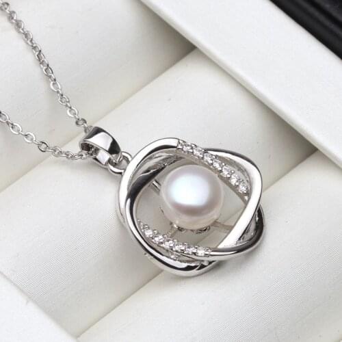 Freshwater Pearl Pendant Necklace For Women Real Natural Pearl Necklace Pendant 925 Silver Birthday Gifts
