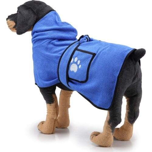 Pet Pajama Super Absorbent Dog Bathrobe Soft Luxuriously Microfiber Dog Drying Towel Robe With Belt For Large Medium Small Dogs