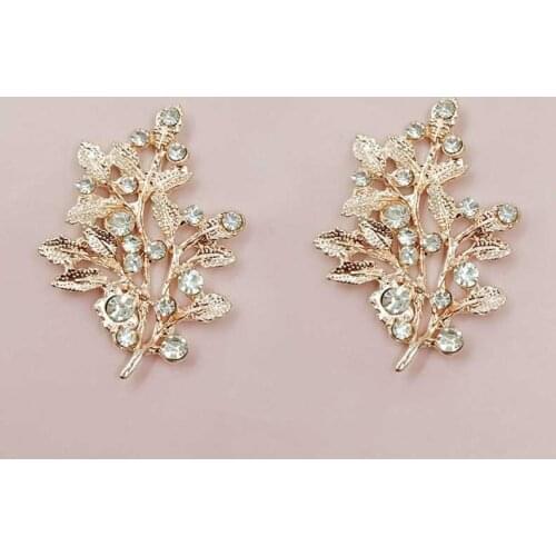 2019New 50Pcs Rhinestones Branches Button for DIY Bridal Hair Headdress or Bag Accessories HZ595