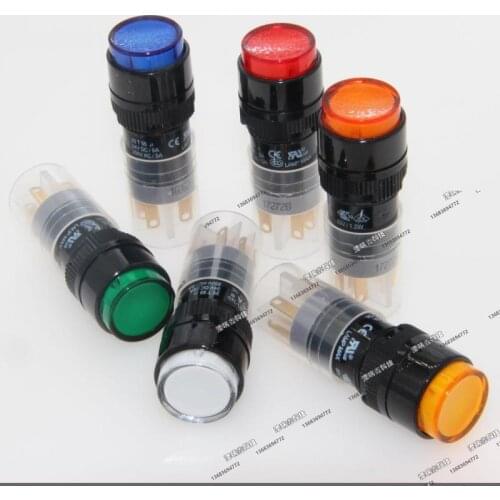 R G B Y WH P16LMR1-1AB Taiwan Progressive Alliance Round single point without a lock orange reset button switch DECA--10pcs/lot