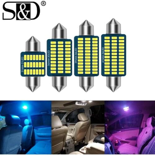 2pcs Canbus C5W C10W LED Bulb 31mm 36mm 39mm 41mm Festoon Led Car Interior Light Dome Reading License Plate Lamp Auto 12V