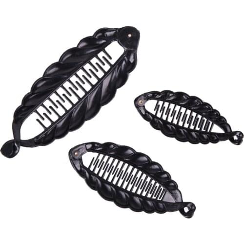 Furling Girl 1 PC Multi-sizes Fish Shape Striped Hair Clips Hair Jewelry Banana Hairpins For Women Girls Hair Accessories