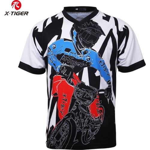 X-Tiger 100% Polyester Cycling Clothing MTB Summer Breathable Downhill Jerseys Motocross Sports Cycling Jerseys Bike Uniform