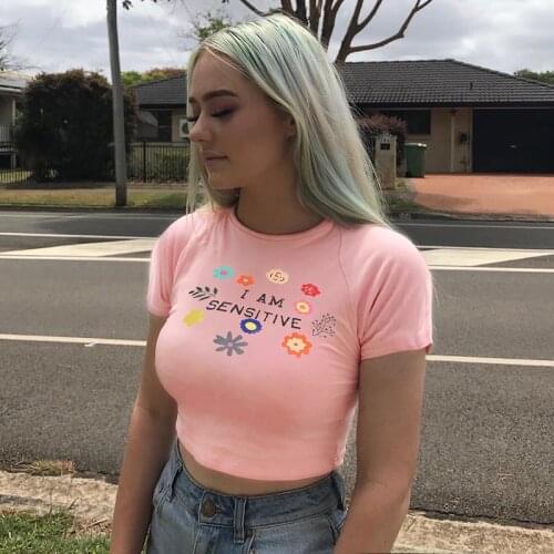 Season Kawaii Pink T-shirts For Women 2020 Cartoon Bear Printed Sexy Crop Top Summer Casual Xute Tops Friends Female T-shirt