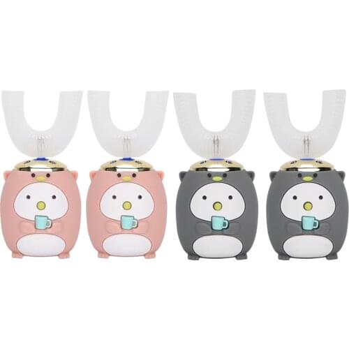 Children 360° Electric Sound Waves Toothbrush Intelligent Cleaning Toothbrush USB Charging Tooth Whitening Blue Light Care Tools