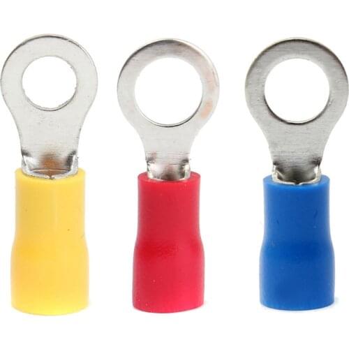 10pcs Insulated Crimp Ring Terminal Wire Connector 22-16AWG M5