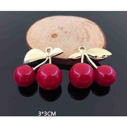 10pcs/lot UV cherry fragrance handmade DIY head accessories mate Earrings Pendant Diy Findings Necklace Bracelet Ear Stud Charms
