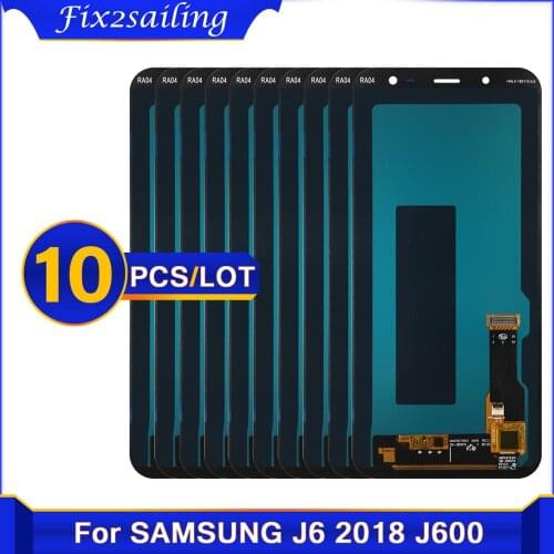 10PCS NEW Original 5.6'' Super AMOLED LCD Replacement For Samsung Galaxy J6 2018 J600F J600 Display With Touch Screen Assembly