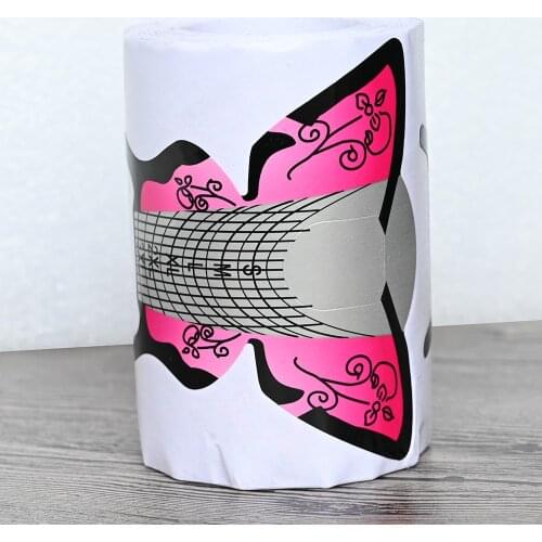 100pc/lot Professional Nail Art Forms Extension Acrylic Builder Form Guide Nail Extension Stencil UV Gel Manicure Tools Te#044