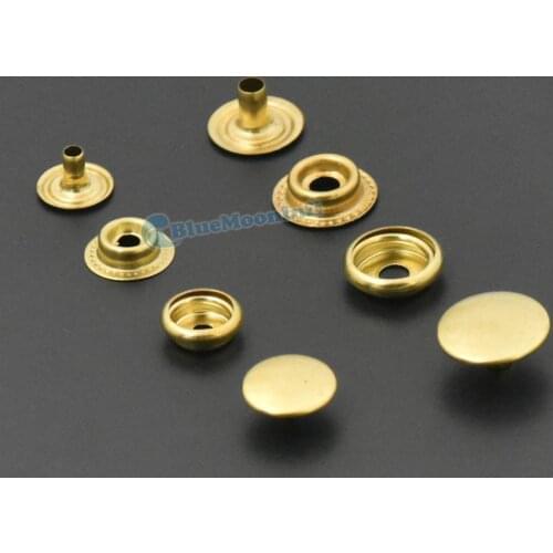 12/25/60 Sets / Lot 12 15mm 1/2" 5/8" Brass Snap Fastener Rapid Rivet Button Use For Bags Shoes Leather Craft Sewing