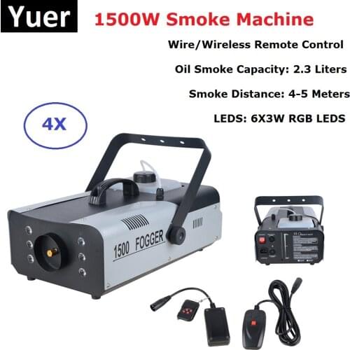 1500W Mist Haze Machine 2.3L Fog Machine DMX 512 Controller Smoke Machine Dj Bar Party Lights Stage Lights Led Stage Machine Fog