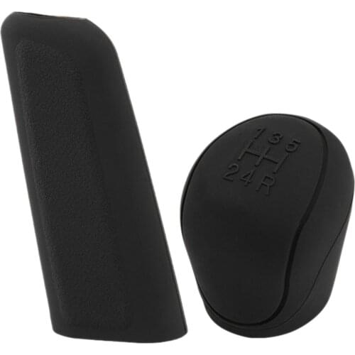 2Pcs/set High Quality Car Silicone Shift Gear Head Knob Cover Handbrake Hand Brake Covers Sleeve Case Skin Protector Car Styling