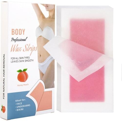 20pcs Wax Strips Hair Removal Cream Tearing Wax Strip Paper Leg Armpit Body Facial Hair Remove for Women Men