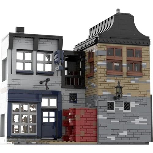 MOC Magic building City Street Cauldron Wizarding Equipment Diagonal Building Blocks Modular Construction Block 2098PCS Toys