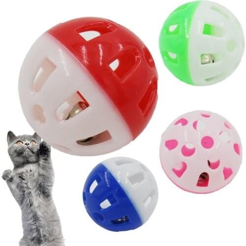 3 PC Plastic Ball Cat Toys with Bells Interative Pet Toys for Indoor Cats Cat Accessories Hollow Training Toys for Kittens