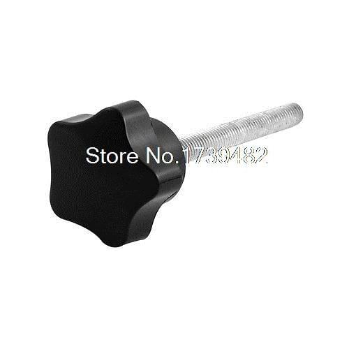 30mm Plastic Star Head M6x60mm Male Thread Screw on Clamping Knob Grips