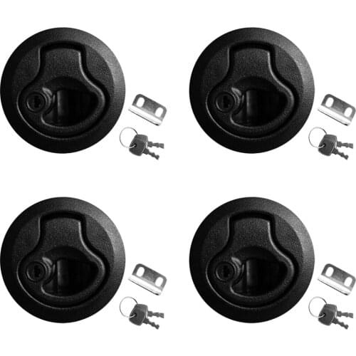 4pcs Boat Hatch Lock with Keys Marine 2 inch 50mm Flush Pull Slam Latches, Round Deck Hatchfor yacht, marine boat hatch