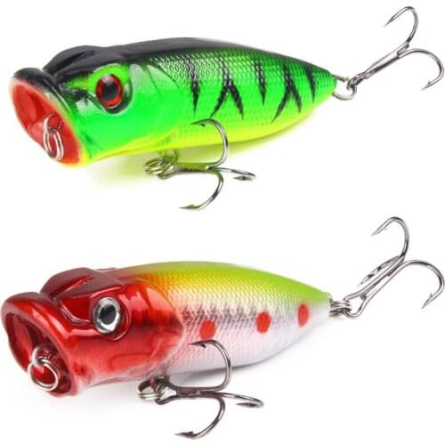 5Pcs/Lot Fishing Lures 7cm 13g Topwater Popper Bait Floating Topwater hard Baits Artificial Wobblers Plastic Fishing Tackle 2021