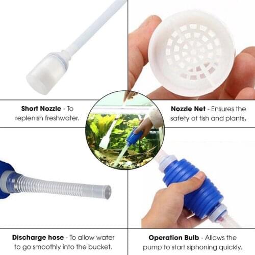 Aquarium Fish Tank Gravel Cleaner Tool Siphon Gravel Pump Dropship Water Vacuum Aquarium Manual Cleaner Safe Accessories O6R4
