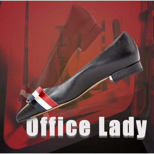 Ballet Gold Flats Cute Bow Black Pointed Toe Low Heel Casual Office Ladies Shoes Fashion Plus Size 15 16 Spring 2020 Comfort