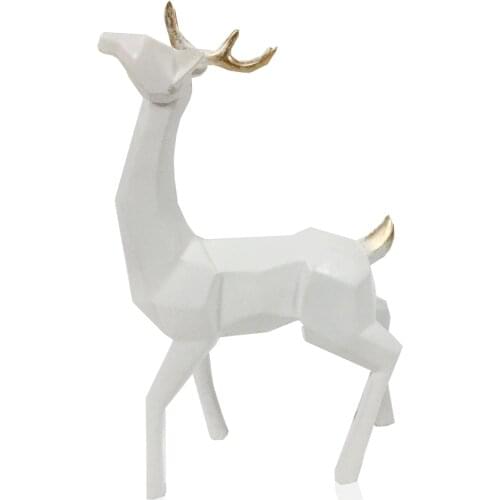 White Cubic Deer Trinket Gold Color Unicorn 30 Cm